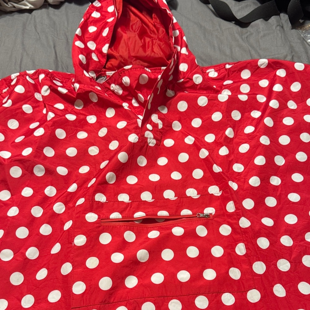 Disney Red and White Polka Dot Trench Coat